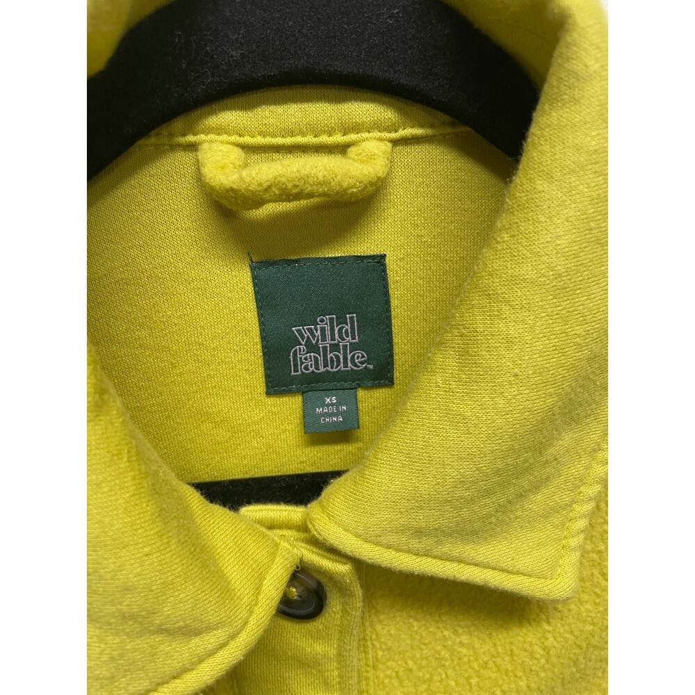 Wild Fable Women's Yellow Fleece Jacket Shacket Size XS Button Up Long Sleeve - Picture 2 of 7